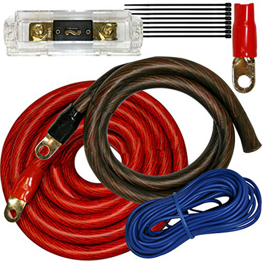 0 Gauge Amp Kit for Amplifier Install Wiring Complete 1/0 Ga Cables 4500W