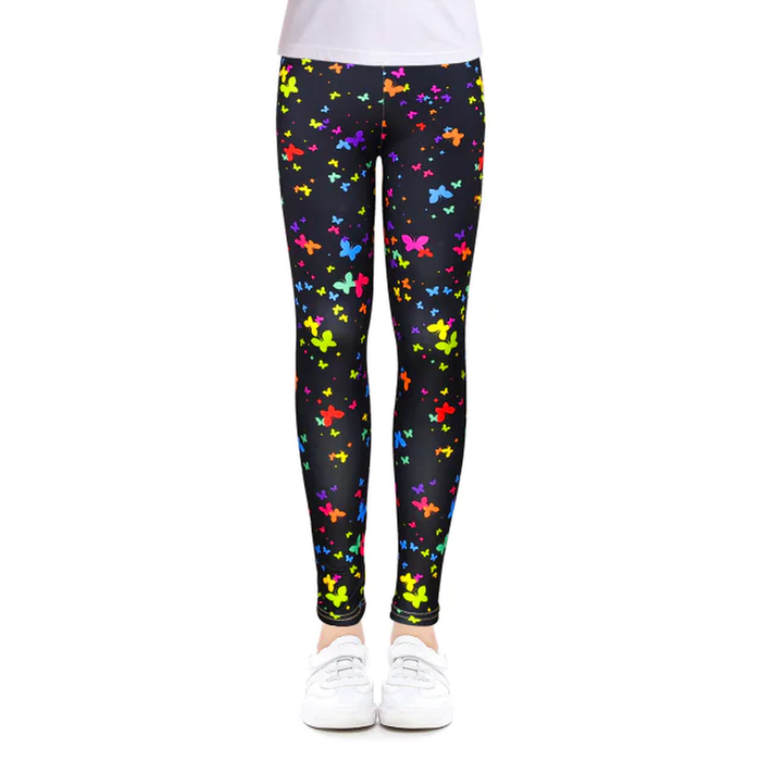 Girls Leggings for Outdoor Travel Clothes Girls Pants Student Casual Wear Customizable Stylish Computer Printing for 4-13 Years