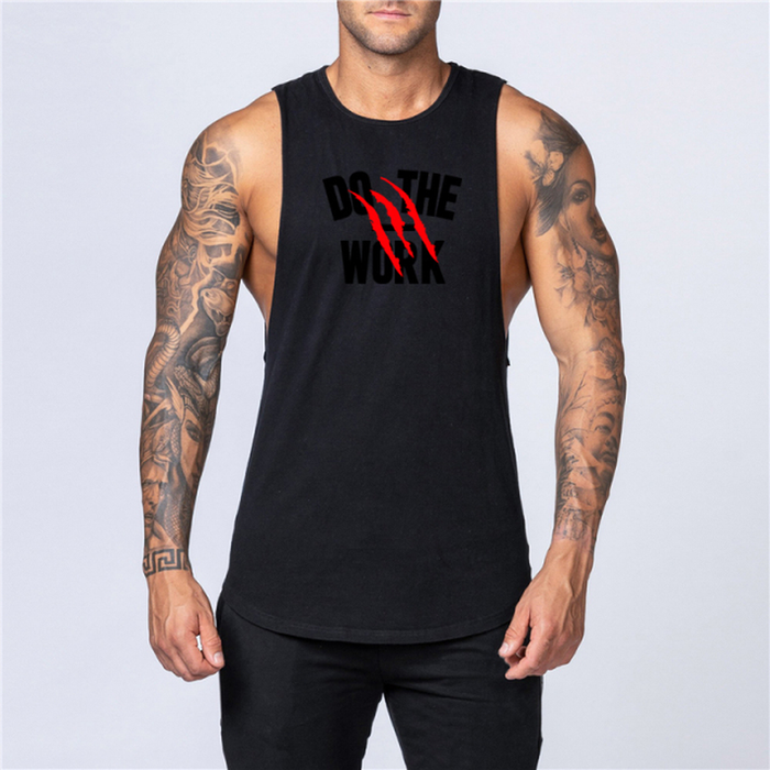 Fashion Workout Gym Mens Tank Top Vest Muscle Sleeveless Sportswear Shirt Stringer Clothing Bodybuilding Singlets Cotton Fitness