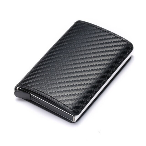 BISI GORO 2021 Business ID Credit Card Holder Men and Women Metal RFID Vintage Aluminium Box PU Leather Card Wallet Note Carbon