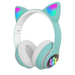 Flash Light Cute Cat Ears Wireless Headphones with Mic Can Control LED Kid Girls Stereo Phone Music Bluetooth Headset Gamer Gift