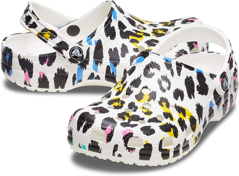 Crocs Unisex-Adult Classic Animal Print Clog  Zebra and Leopard Shoes