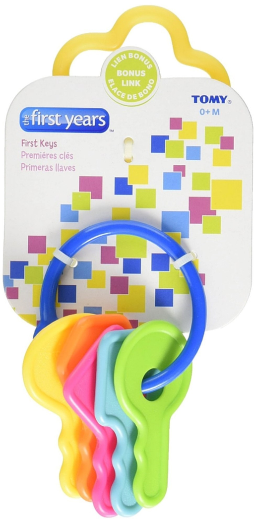 The First Years First Keys Teether, Baby Teething Toy, Includes Ring and 5 Numbered Keys