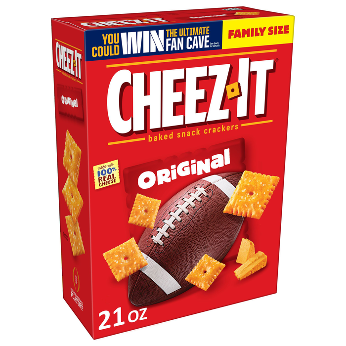 Cheez-It Cheese Crackers, Baked Snack Crackers, Office and Kids Snacks, Original, 21oz, 1 Box