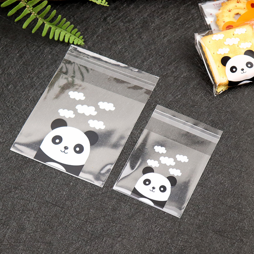 Cartoon Self-Adhensive Bakery Opp Bag Transparent Handmade Biscuit Candy Snowflake Crisp Packing Bag Bear Panda Printed