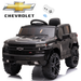 Chevrolet Silverado Ride on Toys Truck, Kids Ride on Cars for 3 Years Old Boy Toys Girl, Battery Powered Vehicles Power 4 Wheels Car with Remote Control, LED Light, MPS Player, Gifts, Black, W14925
