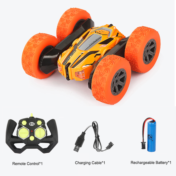 Roclub 4WD RC Car 2.4G Radio Remote Control Car 1:24 Double Side RC Stunt Cars 360° Reversal Vehicle Model Toys For Children Boy