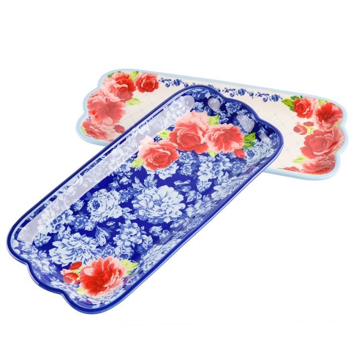 The Pioneer Woman Frontier Rose 14.17-Inch Serving Platters, 2-Pack