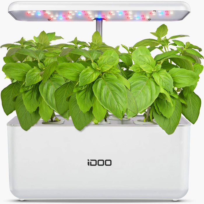 Idoo 7 Pods Indoor Garden Kit, Hydroponics Growing System, Smart Herb Garden Planter W/ LED Grow Light, Automatic Timer Germination Starting Starter Kit for Home Kitchen Office, Height Adjustable