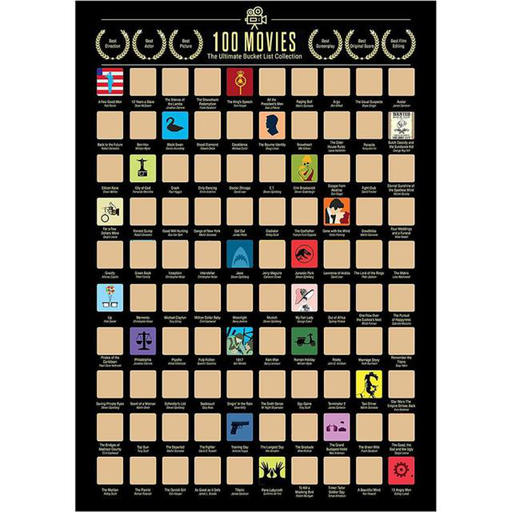 Wall Sticker Film Scratch off Poster Photo Wallpapers Wall Decoration Movie Bucket List Wall Sticker Nice Gift for Movie Lovers