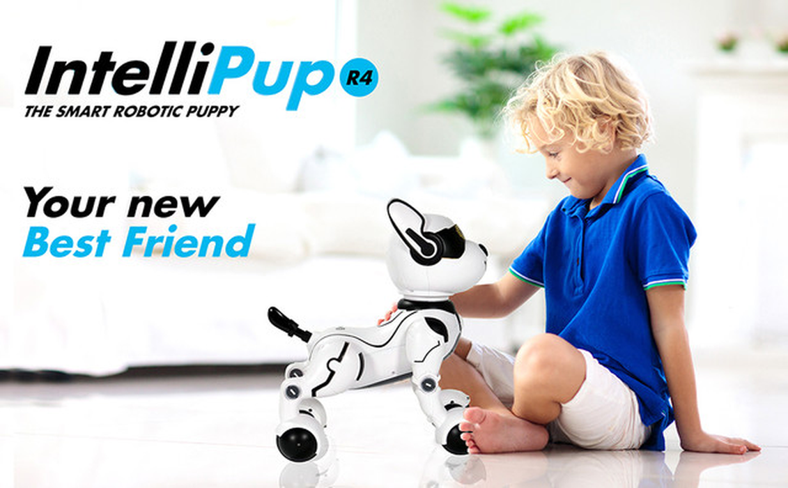 Contixo R4 Intellipup Dog RC Animal Imitations Interactive Toy Robot (White) Electronic Pet