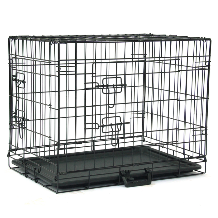 Pabby Yard Wire Dog Crate with Tray, Black, X-Small, 24"L