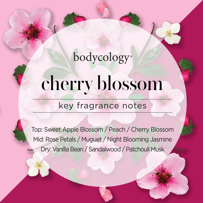 Bodycology Cherry Blossom Relaxed Robe Bath & Body Gift Set, 5 PC