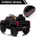 12V Kids Ride on Cars with Remote Control, Licensed Chevrolet Silverado Power 4 Wheels Ride on Pickup Truck, Battery Powered Vehicles with Light, MP3 Player, Ride on Toys for Boy Girl, Black, W15696