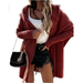 Cardigan Women Solid Color Long Sleeve Braid Knit Cardigan Hooded Sweater Coat Overcoat Loose Ladies Sweaters Coat Plus