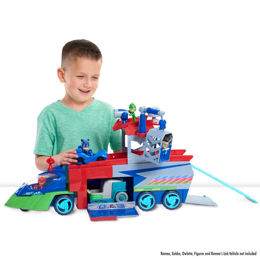 Just Play PJ Masks PJ Seeker Vehicle Playset with Lights and Sounds, Includes Catboy and Cat-Car, Stores up to 4 Vehicles, Preschool Ages 3 Up