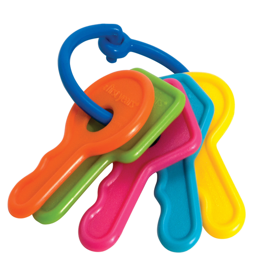The First Years First Keys Teether, Baby Teething Toy, Includes Ring and 5 Numbered Keys
