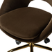 14 Karat Home Savas Velvet Task Mid Century Desk Chair in Brown