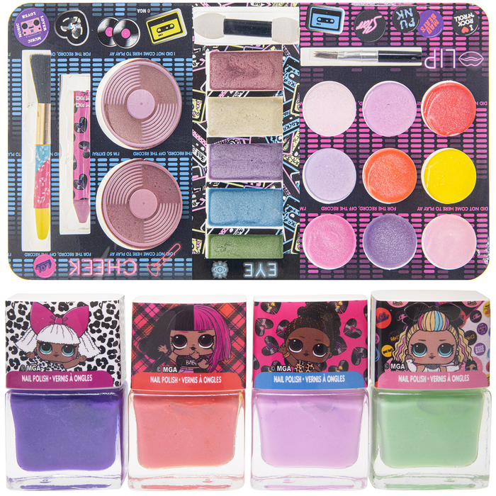 L.O.L Surprise! Townley Girl Train Case Cosmetic Makeup Set for Girls, Ages 5+