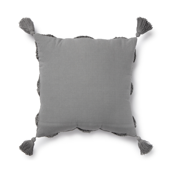 Better Homes & Gardens Tufted Trellis Decorative Square Pillow, 20" X 20", Grey, Single Pack