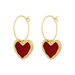 Korean 2021 New Trendy Wine Red Love Earrings Simple Temperament Net Red Wild Personality Earrings Ear Jewelry Fashion Kolczyki