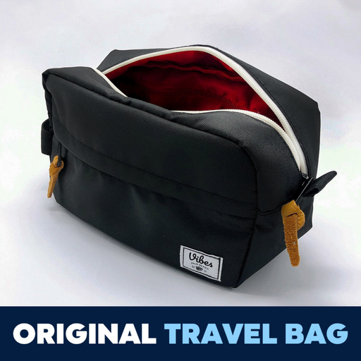 Toiletry Bag Dopp Kit for Men & Women Water Resistant Canvas Shaving Bag, Large Capacity Cosmetic Travel Organizer Unisex Bag - Red Inside