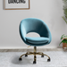 14 Karat Home Savas Velvet Office Desk Chair in Blue
