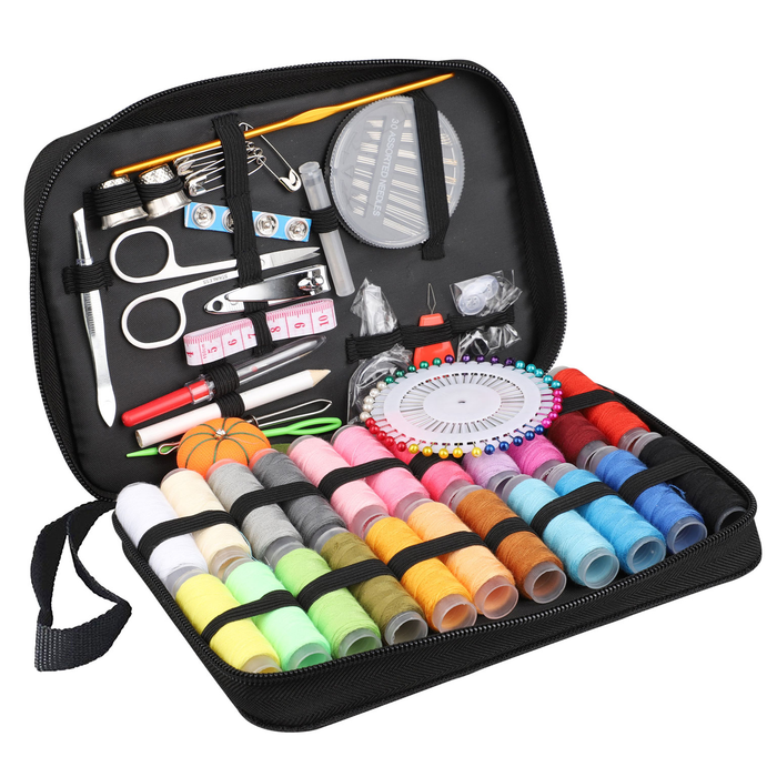 Sewing KIT, 126Pcs Set XL Sewing Supplies for DIY, Beginners, Sewing Set with Scissors, Thimble, Thread, Needles, Tape Measure, Carrying Case and Accessories