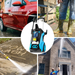 2050 PSI Professional Electric Pressure Washer 2.0GPM, 1800W Rolling Wheels High Pressure Washer Cleaner Machine with Power Hose Nozzle Gun and 4 Quick-Connect Spray Tips