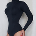 Sexy Solid Turtleneck Body Femme Long Sleeve Tops Autumn Winter Elegant Slim Bodycon Black White Bodysuit Womens