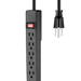 Hyper Tough 6 Outlets Power Strip with 8 ft. Cord, Black, Single Pack