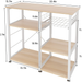 SOGES Kitchen Cart 3-Tier Kitchen Baker'S Rack Utility Microwave Oven Stand Maple