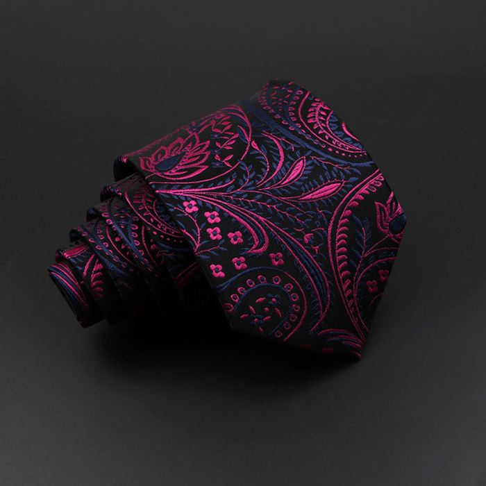 8Cm New Men&#39;S Tie Red Blue Purple Printed Fashion Classic Polyester Stripe Paisley Necktie for Designer Business Accessory Gift