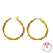 MADALENA SARARA Pure 18K Gold Earrings round Circle Simple Style Women Dangle Earrings
