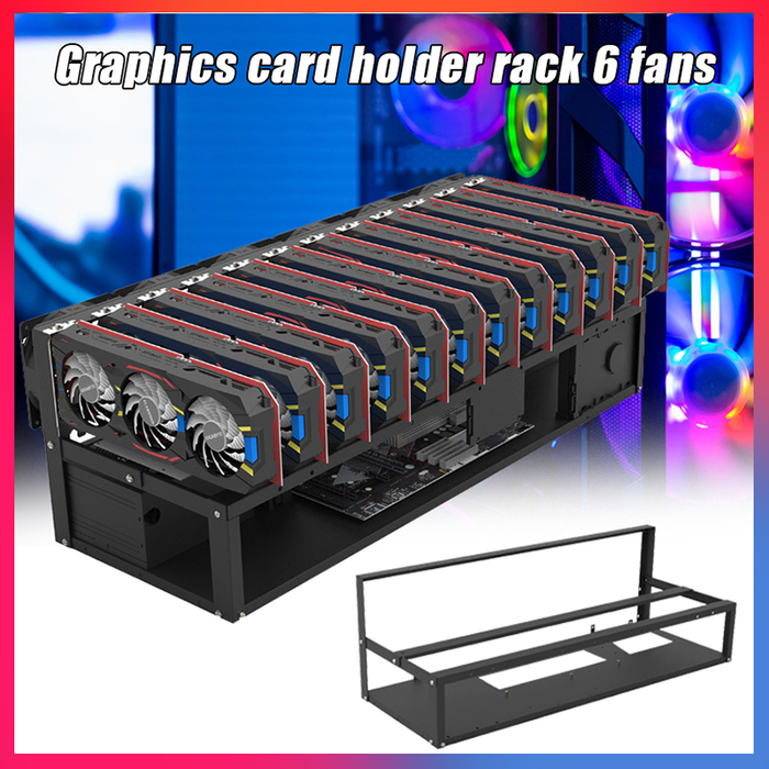 GPU Mining Rig Steel Opening Air Frame Mining,Mining Frame Rig Case up to 6/8/12 GPU for Crypto Coin Currency Mining