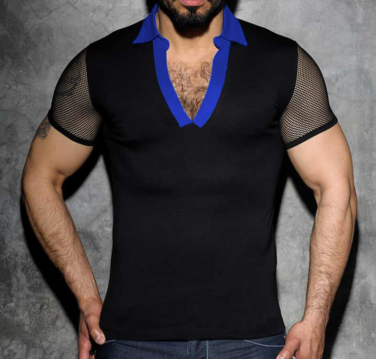 Men&#39;S Mesh See-Through Fishnet T Shirt 2018 Fashion Sexy Short Sleeve Nightclub Wear T-Shirt Men Party Perform Streetwear Tops