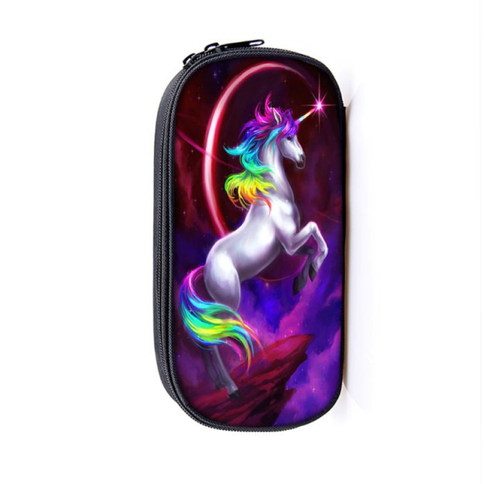 Colorful Unicorn Students Coin Purse Crown Cat Child Pencil Holder Boys Girls School Case Stationary Bags Kids Women Storage Bag