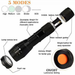 Tactical Flashlight 1200 Lumen , Bright Handheld Flash Light, 5 Modes Adjustable Focus, Water Resistant – Powered by 1 x 18650 Battery or 3 x AAA Battery (Not Included)