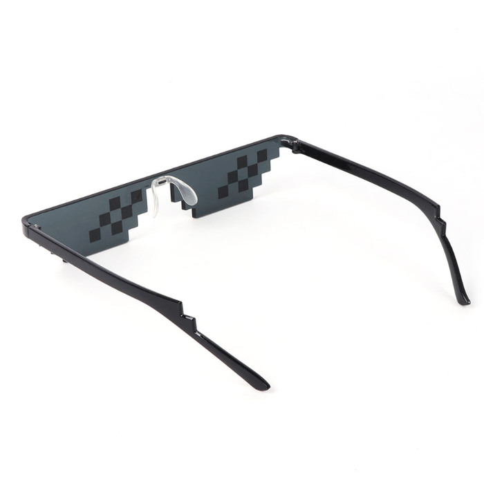 Thug Life Glasses Deal with It Glasses Pixel Women Men Black Mosaic Sunglasses