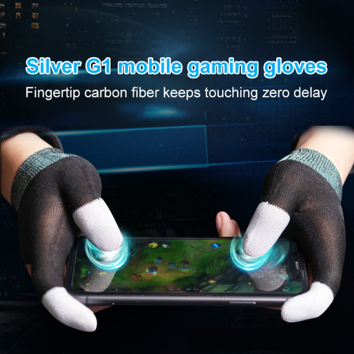 2Pcs Mobile Game Fingertip Gloves for PUBG Gamer Sweatproof Anti-Slip Touch Screen Finger Sleeve Breathable Gaming Thumb Gloves