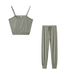 2021 Spring / Summer  Woman Solid Color Suspender Knitted Sports Casual Pants Set