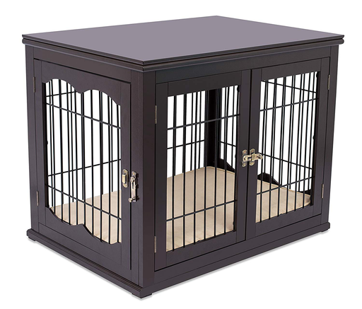 BirdRock Home Decorative Small Dog Kennel with Pet Bed - Espresso
