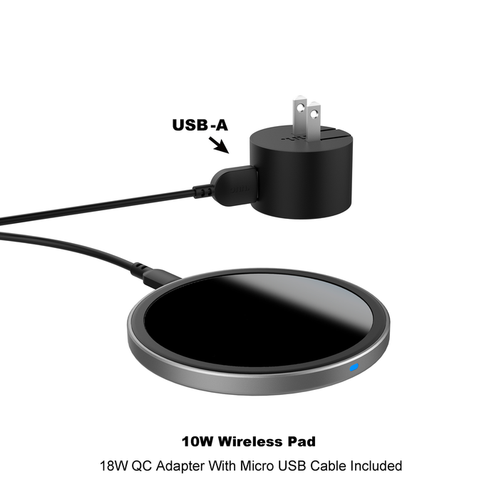 Onn. 10W Wireless Charging Pad Compatible with Iphone 13/12/11/XS/X/8 Series, Samsung Galaxy Series, Etc