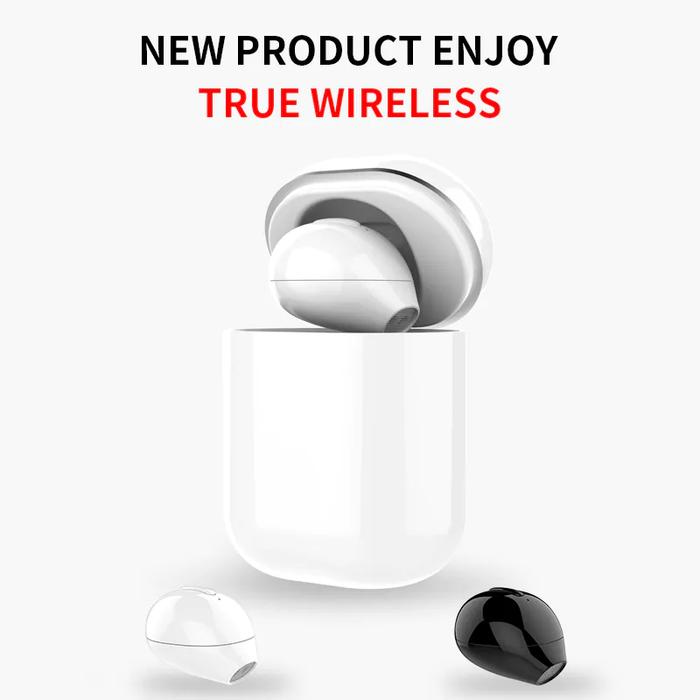 SQRMINI X20 Ultra Mini Wireless Single Earphone Hidden Small Bluetooth 3 Hours Music Play Button Control Earbud with Charge Case