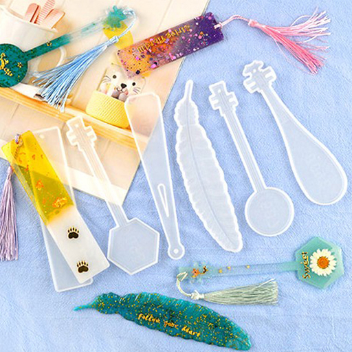 1/2Pcs Rectangle Silicone Bookmark Mold, DIY Bookmark Mould Making Epoxy Resin Jewelry DIY Craft Feather Transparent Mold