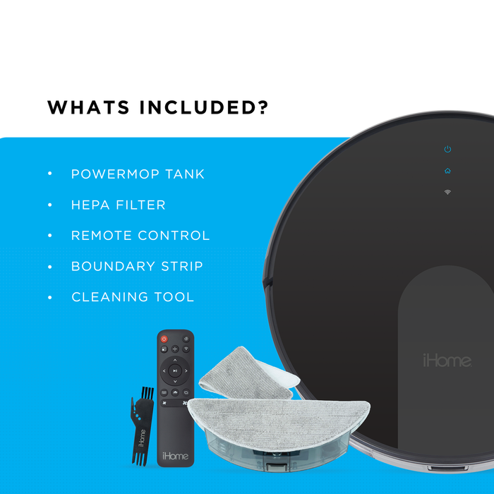 Ihome Autovac Eclipse G 2-In-1 Robot Vacuum and Mop with Homemap Navigation, Ultra Strong Suction Power, Wi-Fi/App Connectivity