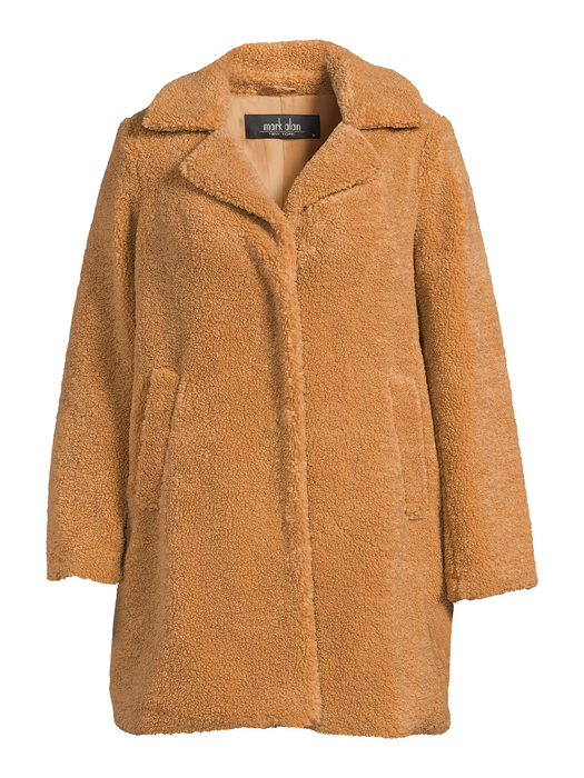 Mark Alan Women’S plus Size Single-Breasted Faux Sherpa Coat