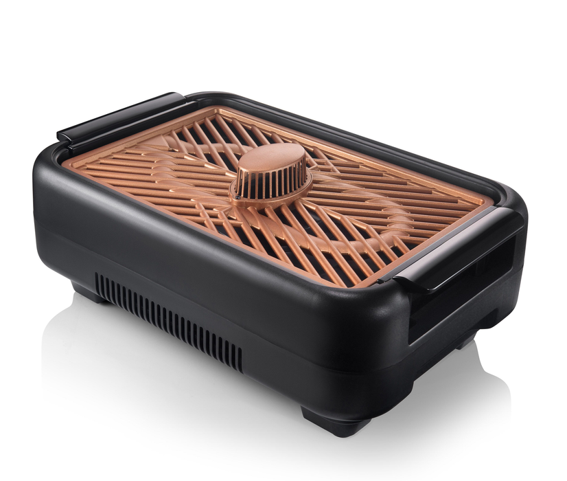 Gotham Steel Smokeless Grill with Fan, Indoor Grill Ultra Nonstick Electric Grill Dishwasher Safe Surface, Temp Control, Metal Utensil Safe, Barbeque Indoor Grill, as Seen on TV
