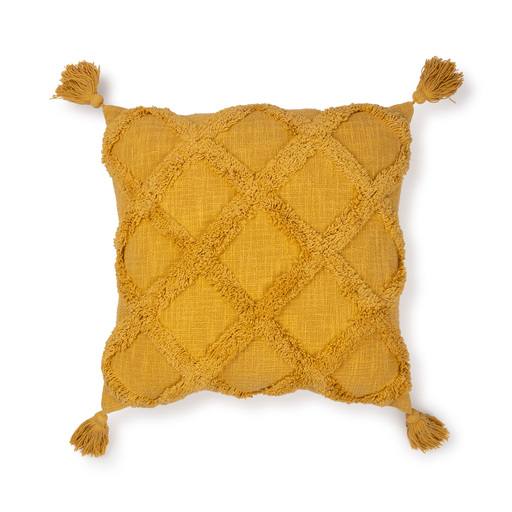 Better Homes & Gardens Tufted Trellis Decorative Throw Pillow, 20" X 20", Yellow