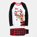 Patpat Christmas Reindeer and Red Plaid Print Long-Sleeve Family Matching Pajamas Set (Flame Resistant)（Women＆Men＆Boys＆Girls）